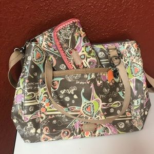 SakRoots large purse with matching wallet